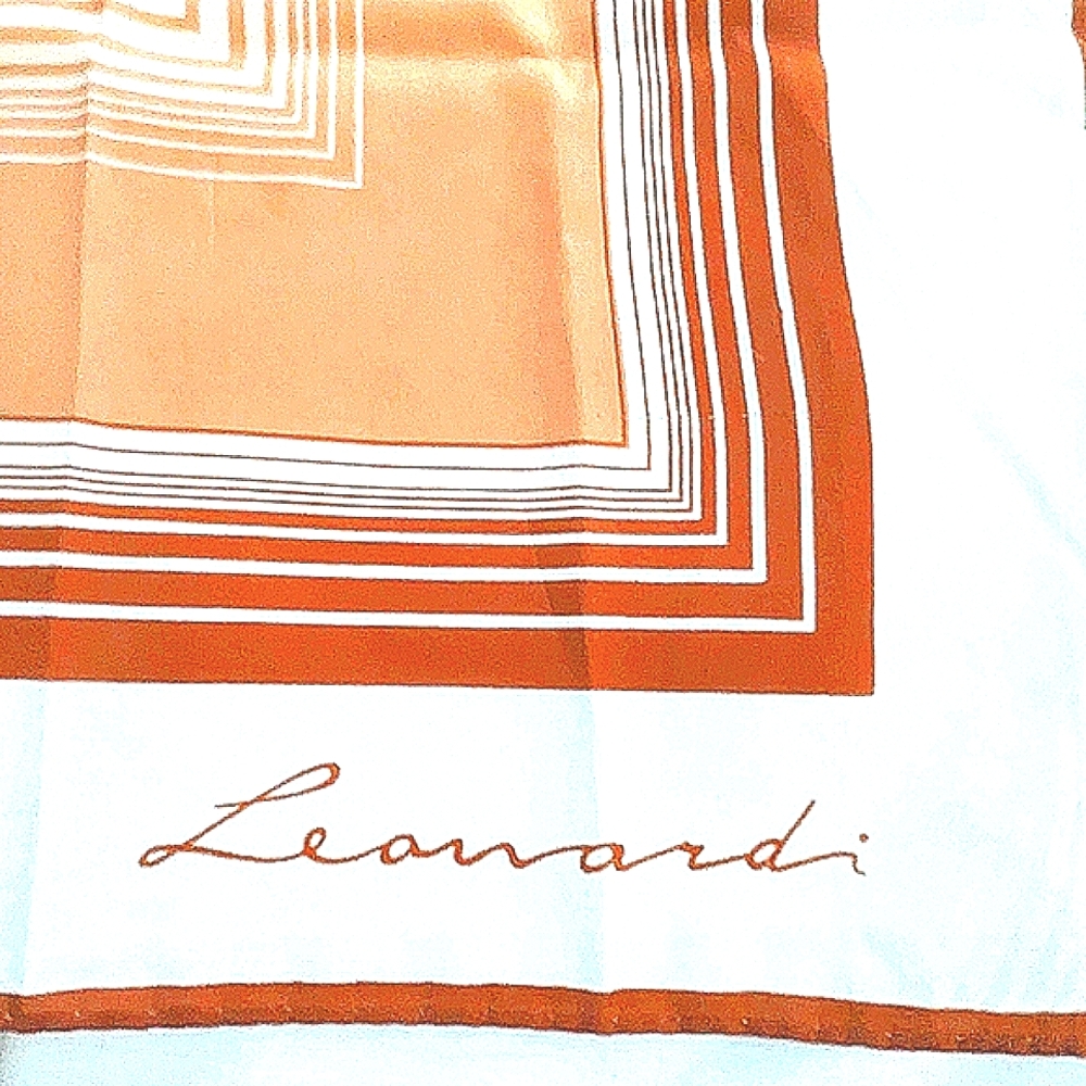 Leonard Brown and White Geometric Scarf
